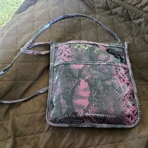 NWOT Leather Designer Pink and Black Crossbody Bag